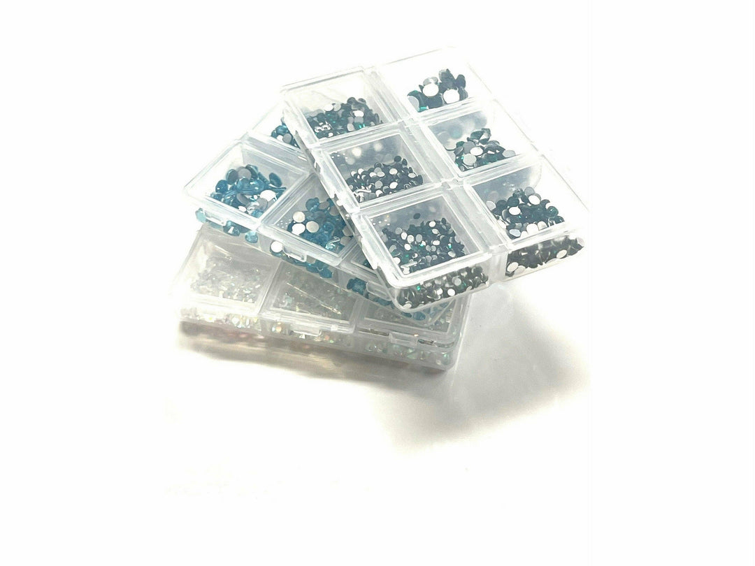 Glass Rhinestone Combo Boxes; 1200pcs