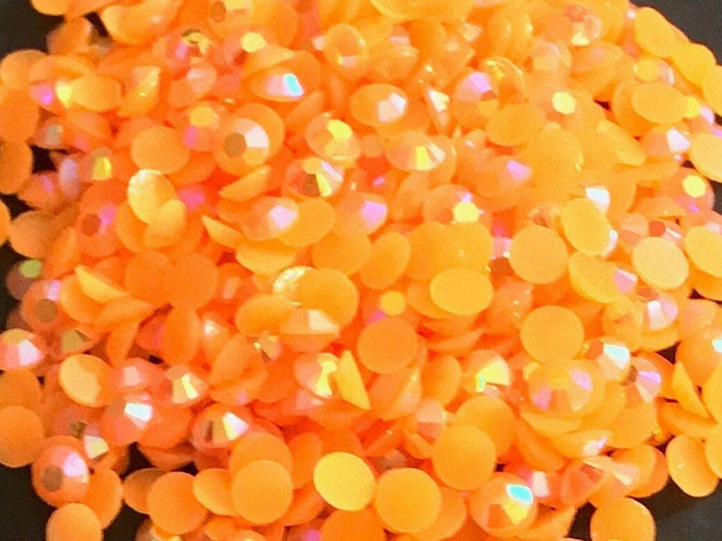 Bright Orange AB Jelly Resin Rhinestones