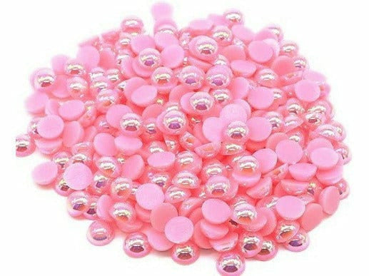 Pastel Pink Round Flat Back Pearls FREE SHIPPING 