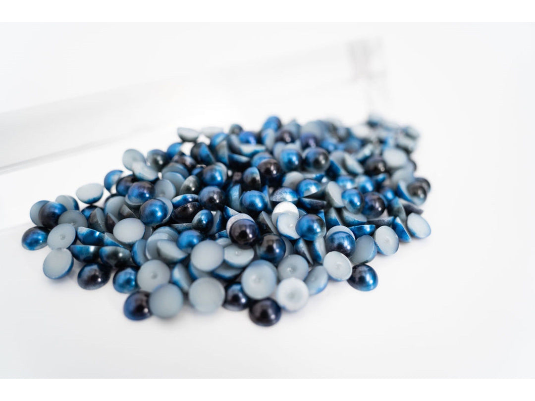 Blue and Black Ombre Flatback Pearl