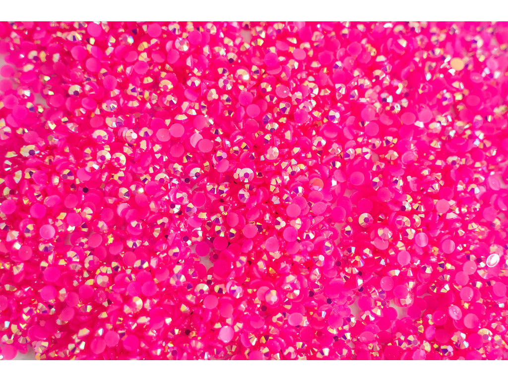Hot Pink AB Jelly Resin Rhinestones