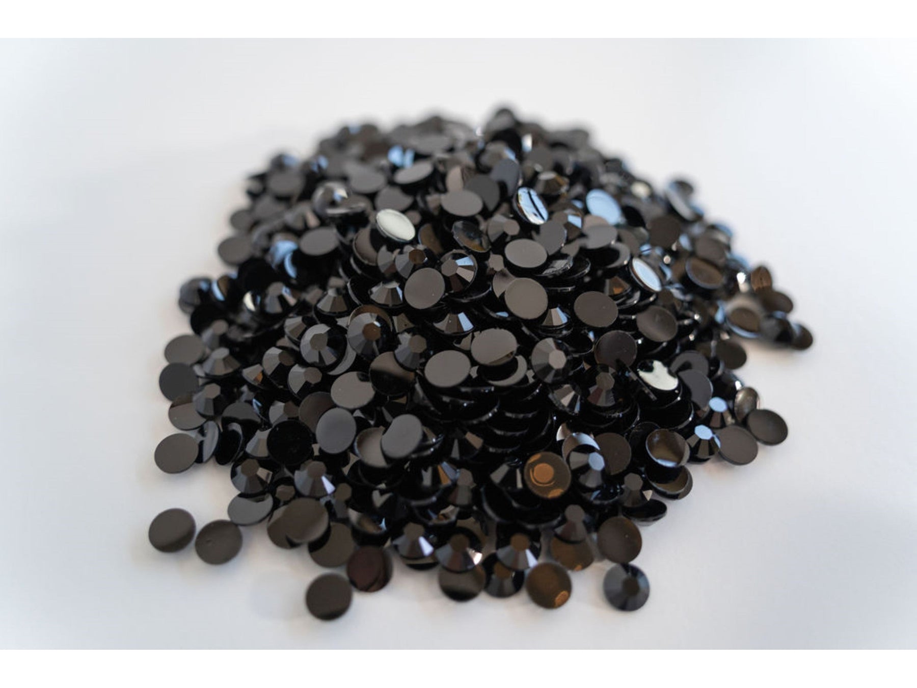 BULK Jet Black Glass FLATBACK Rhinestones