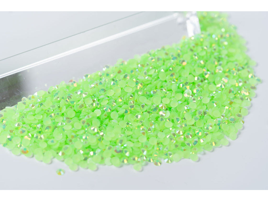 Bright Green Jelly Resin Rhinestones