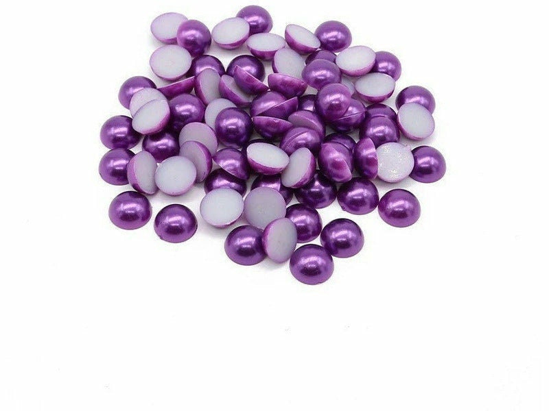 Dark Purple Grape Flatback Pearl