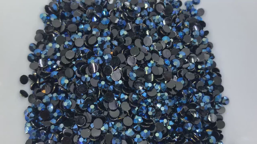 Metallic Blue Jelly Resin Flatback Rhinestones