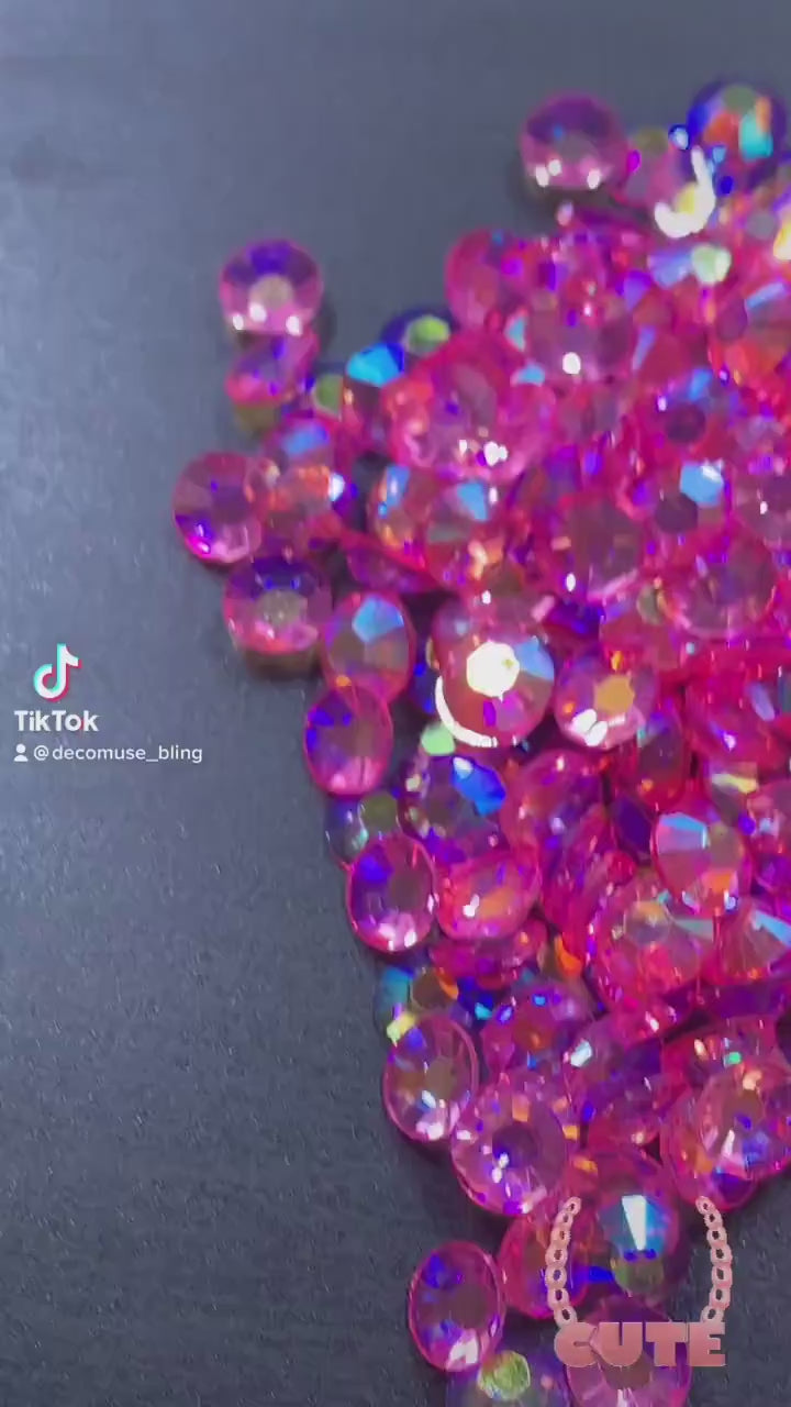 Pink Transparent AB Jelly Resin Rhinestones