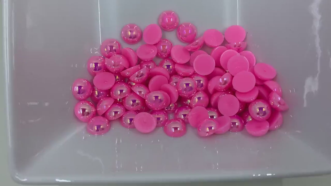 Pink AB Pearl Bead Flat Back