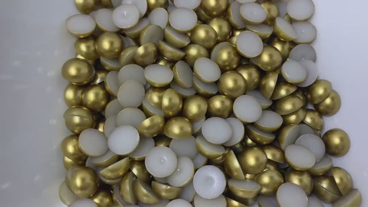 Matte Antique Gold Half Round Pearl