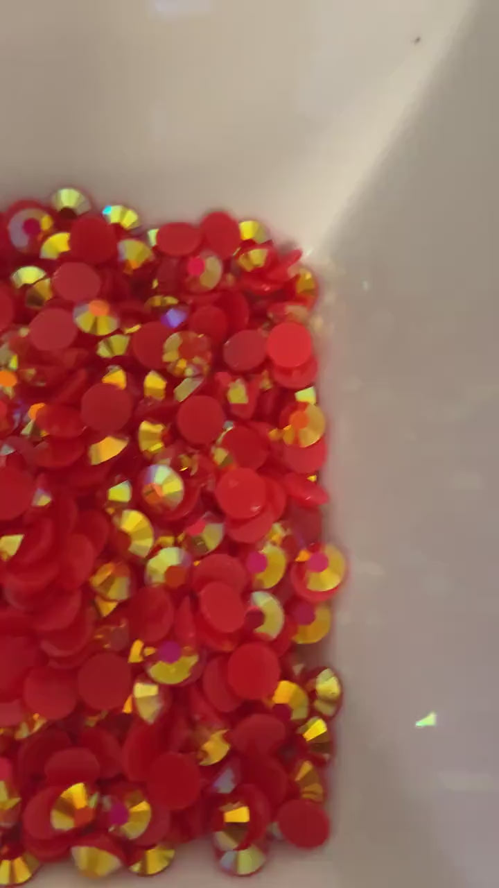 Red AB Jelly Resin Rhinestones