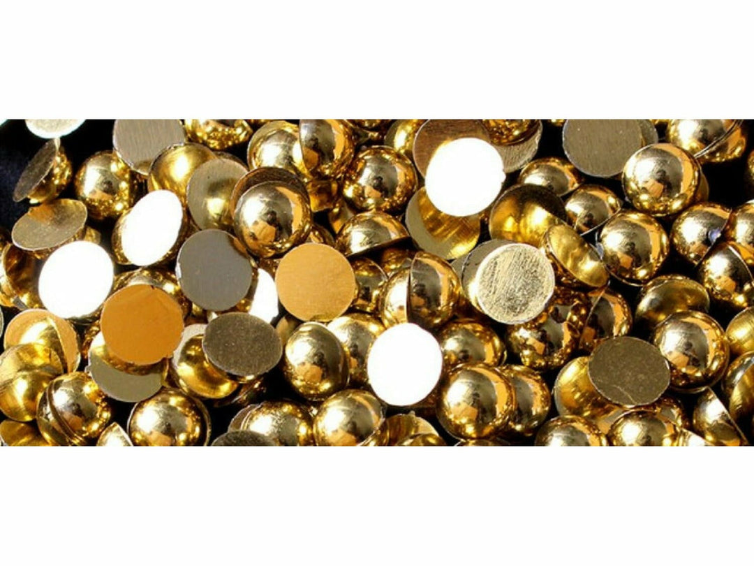 Metallic Gold Flatback Pearl