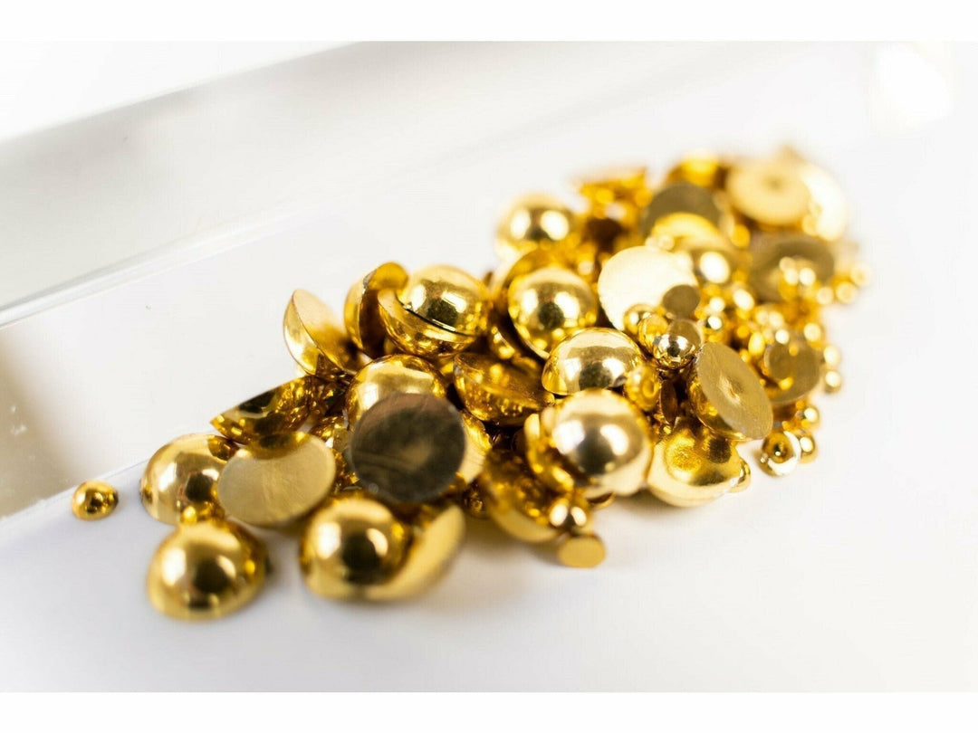 Metallic Gold Flatback Pearl