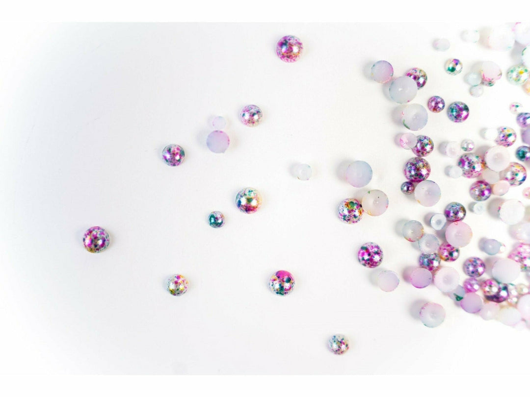 Rainbow Confetti Flatback Pearl