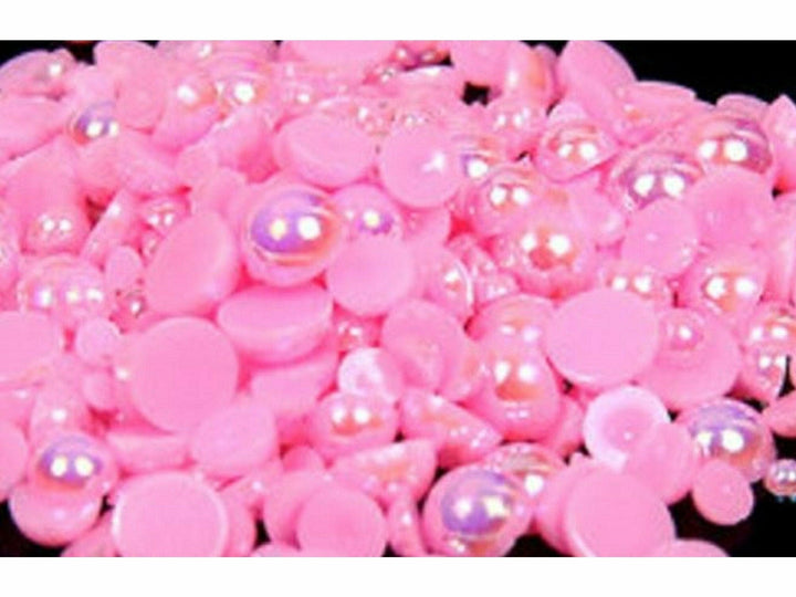 Pink AB Pearl Bead Flat Back
