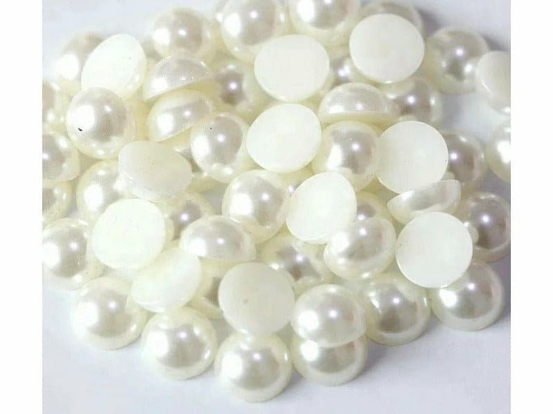 5600 Pieces Flatback Pearls ABS Round Half Imitation Pearl Beads 7 Sizes  Mixed Color Flat Back Pearl for Craft DIY Nail Art Jewelry Making Scrapbook
