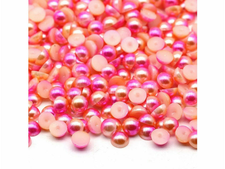 Pink and Peach Ombre Flatback Pearl