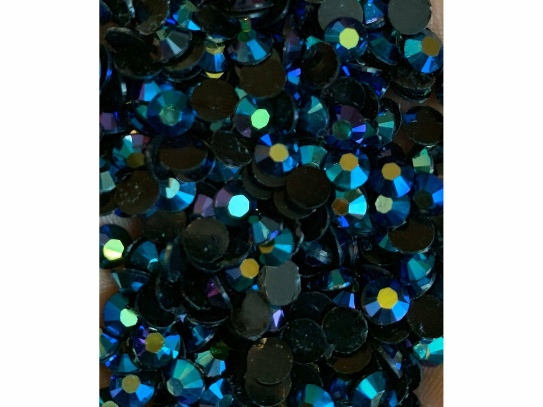 Metallic Blue Jelly Resin Flatback Rhinestones
