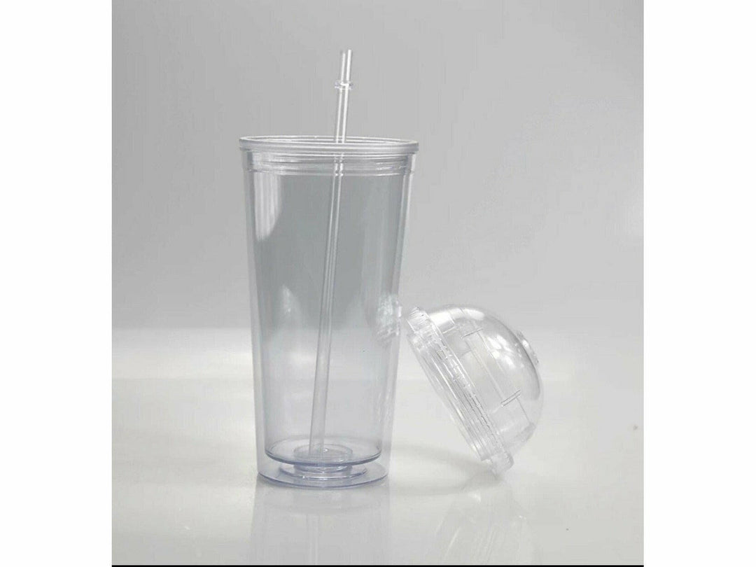 Clear Double Walled Acrylic Tumbler; 20-24oz Cup – DecoMuse Boutique