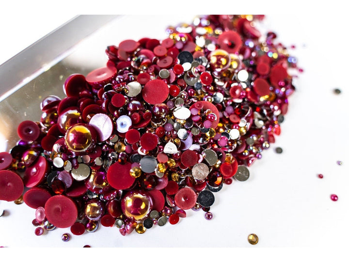 Spiked Berry Mixed Pearls and Rhinestone Resin Mix