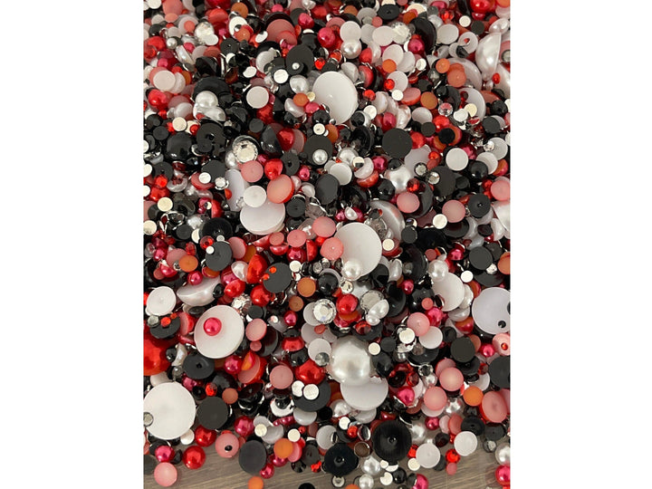 Ladybug Mix; Pearl and Resin Rhinestones