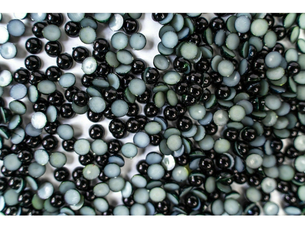Black Flatback Pearls