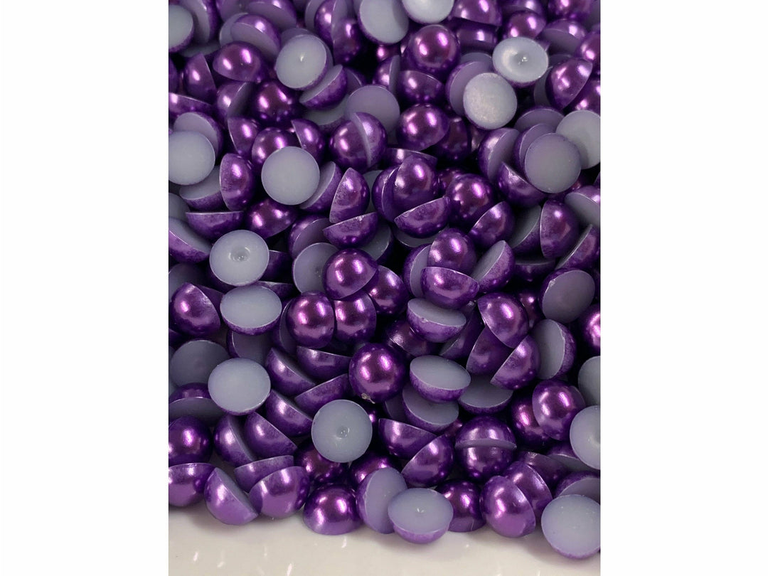 Dark Purple Grape Flatback Pearl
