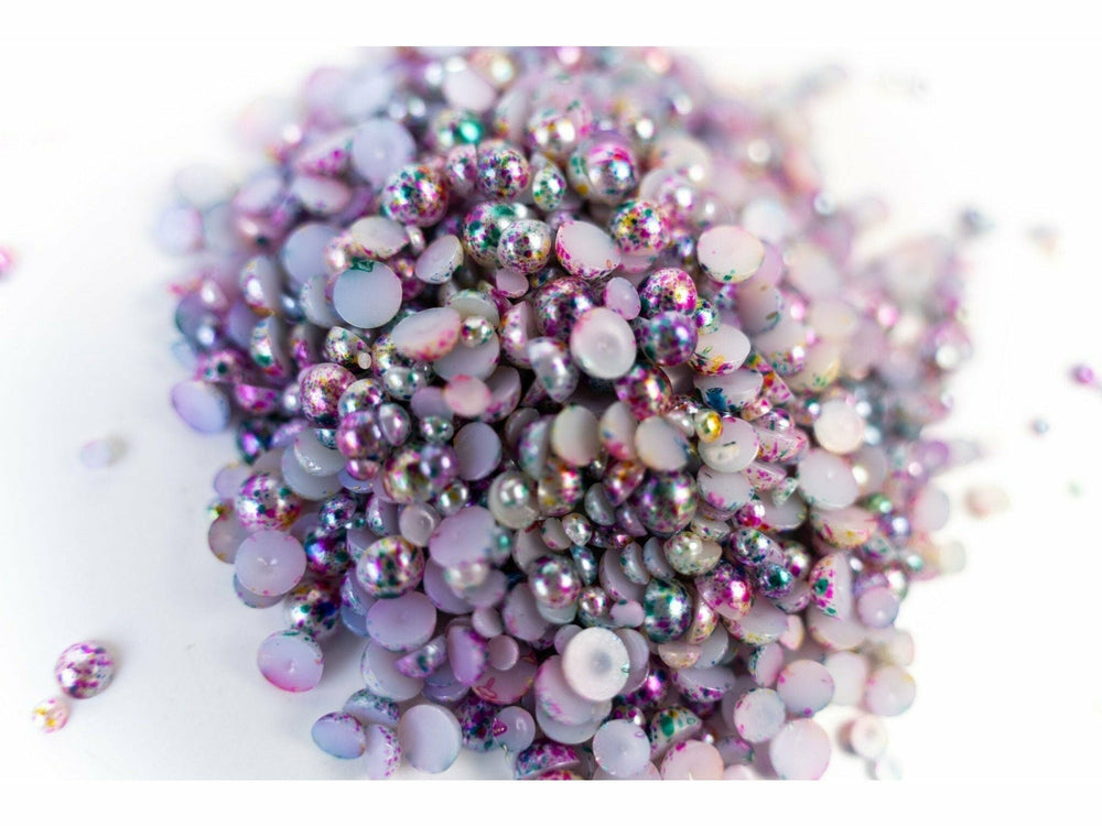 Rainbow Confetti Flatback Pearl