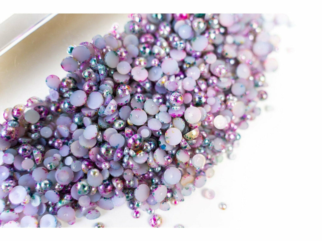 Rainbow Confetti Flatback Pearl