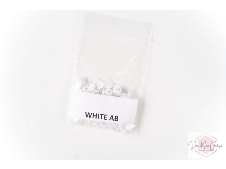 White AB Flatback Pearl