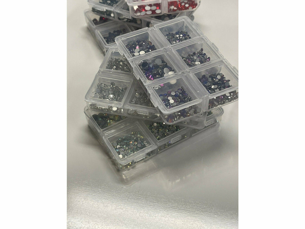 Glass Rhinestone Combo Boxes; 1200pcs