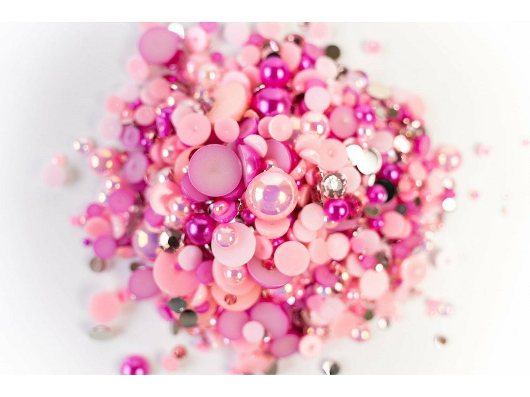  Towenm 60g Mix Pearls and Rhinestones for Crafts