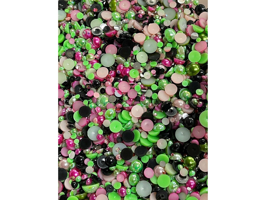 Watermelon Pearl and Rhinestone Mix