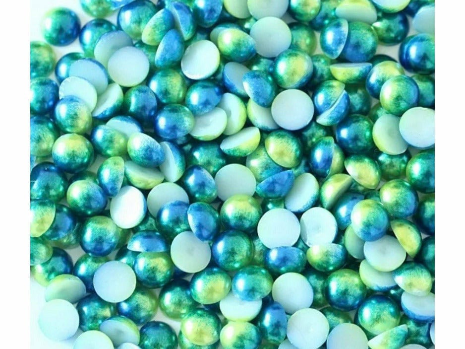 Blue and Green Ombre Flatback Pearl