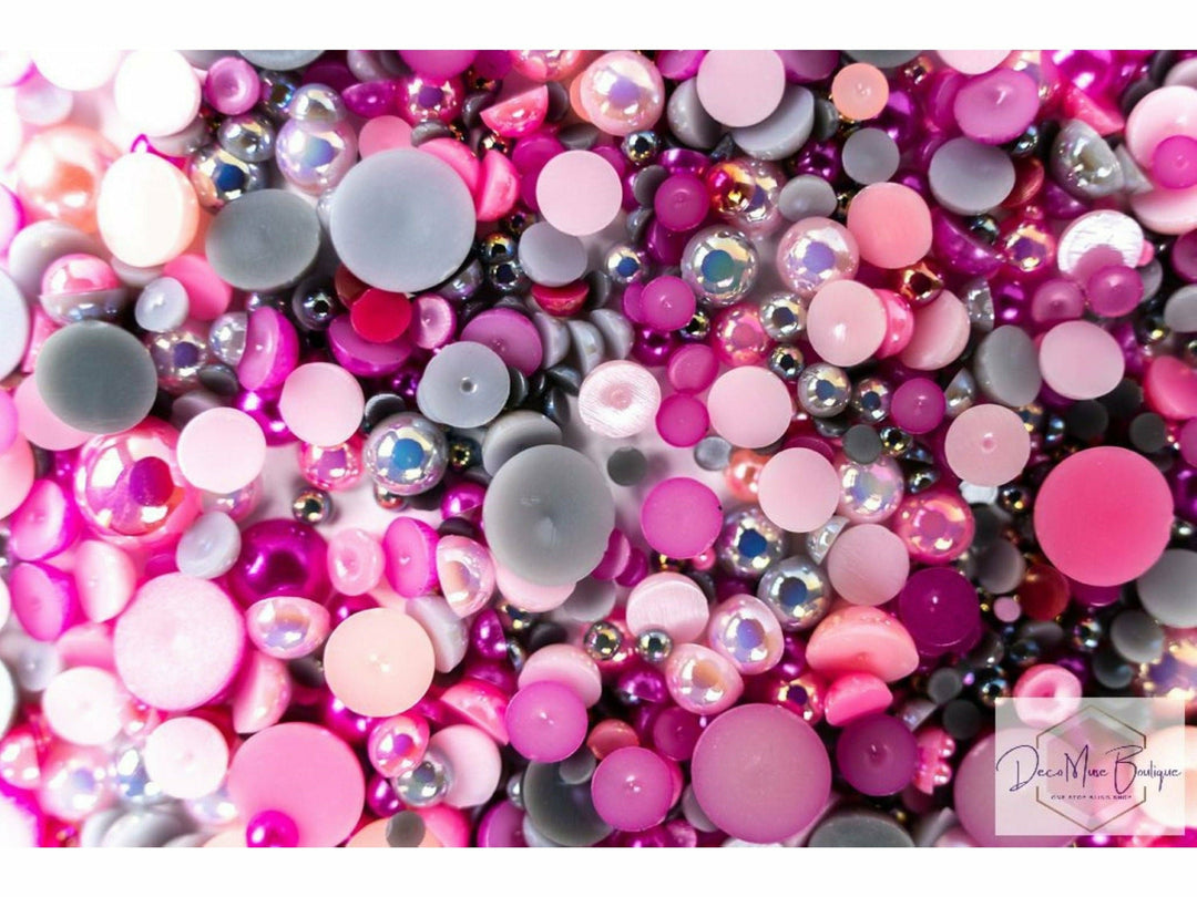 Pink Panther Pearl and Rhinestone Mix