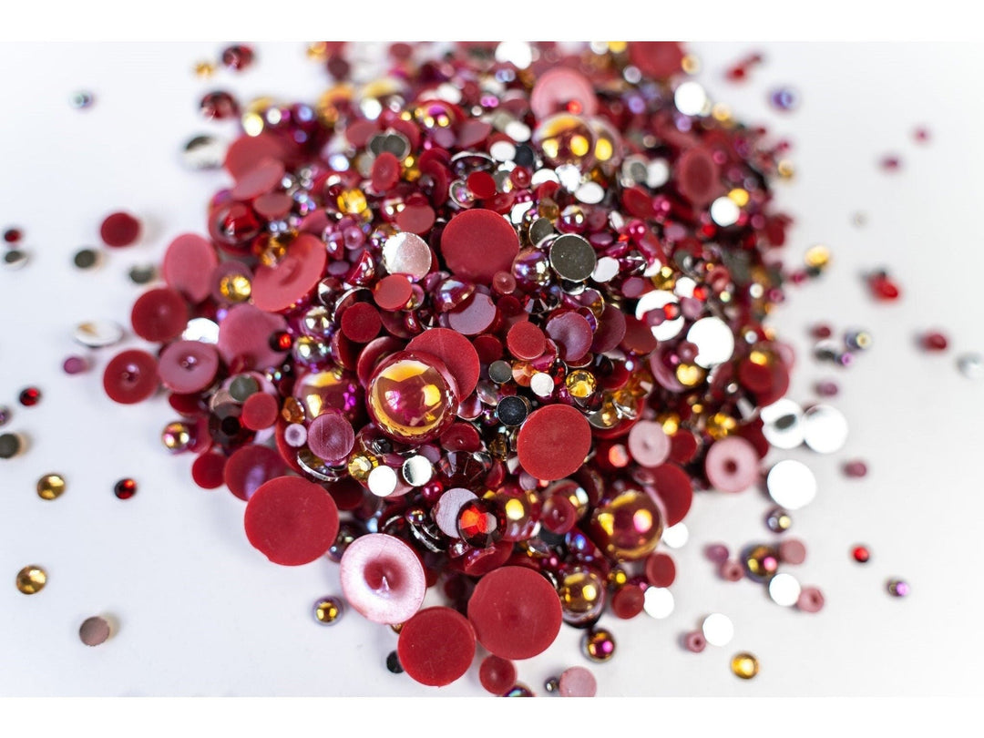 Spiked Berry Mixed Pearls and Rhinestone Resin Mix