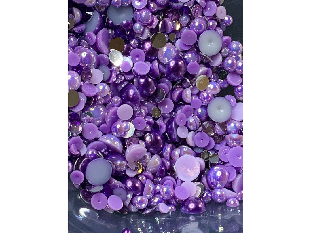 Purple Reign Pearls and Rhinestone Mix