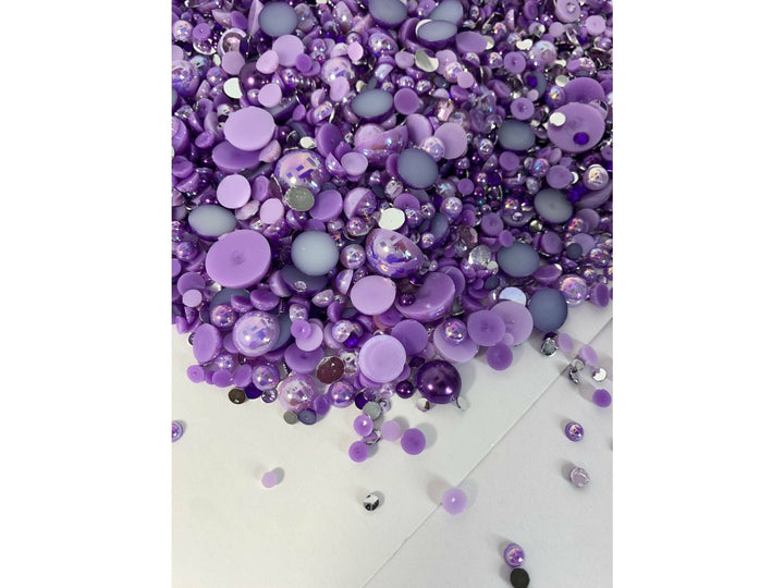 Purple Reign Pearls and Rhinestone Mix